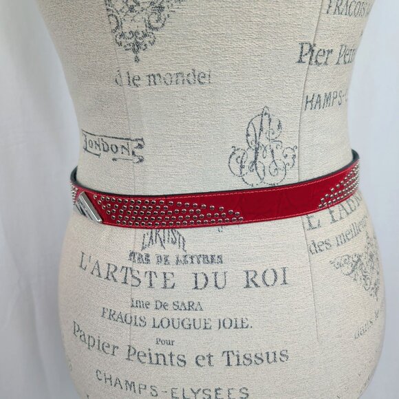 Vintage Apple Acc NY Red Leather Belt Small Studs main image 6